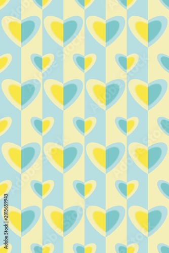 Abstract art, heart shapes, use of multicolored hearts arranged to create images, patterns, multicolored backgrounds, printed patterns, art, cover, wallpaper printing, design.