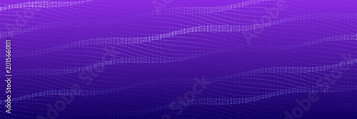 Valokuva Futuristic dotted lines forming an abstract wavy pattern on a deep purple gradie