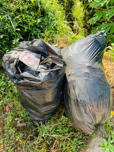 garbage bags in the park