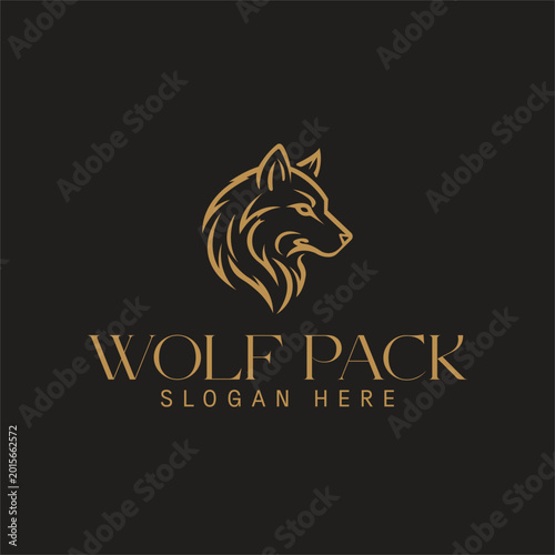 Canvastavla Wolf Pack Strong Minimalist Logo Design for Business Branding
