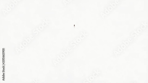 Rocket Launching into Space on Clean White Background