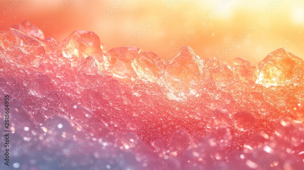 Fototapeta premium Abstract crystalline formation against warm gradient background offering a sense of wonder and