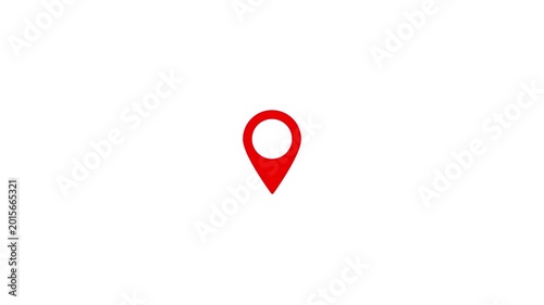 Location Pin Icon on Black Background | GPS Map Marker animation on black background.4k video