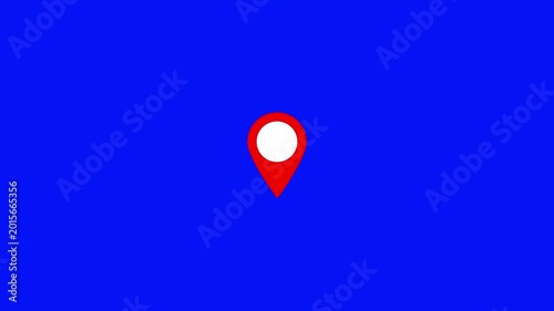 Location Pin Icon on Black Background | GPS Map Marker animation on black background.4k video