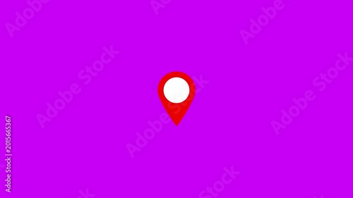 Location Pin Icon on Black Background | GPS Map Marker animation on black background.4k video
