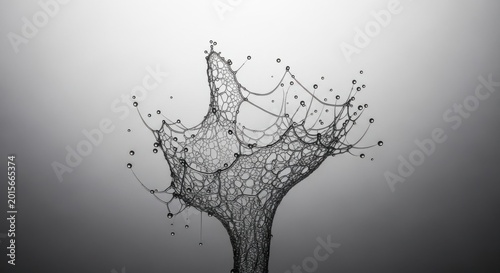 Intricate Spiderweb Structure with Droplets