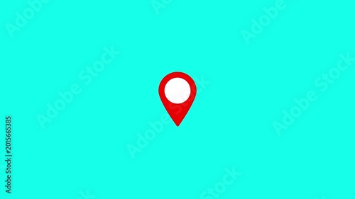 Location Pin Icon on Black Background | GPS Map Marker animation on black background.4k video