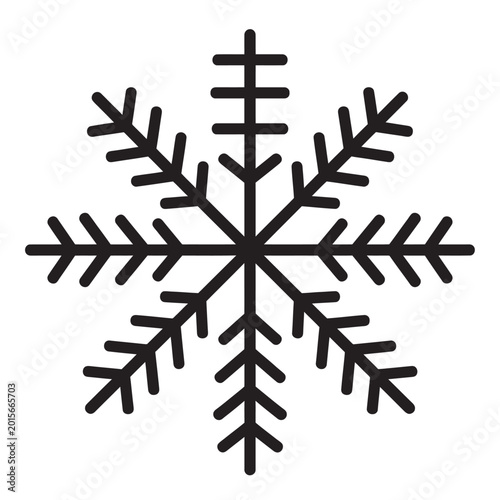 Bild auf Leinwand Minimalist Six Pointed Snowflake Icon with Straight Parallel Bars Vector Illustr