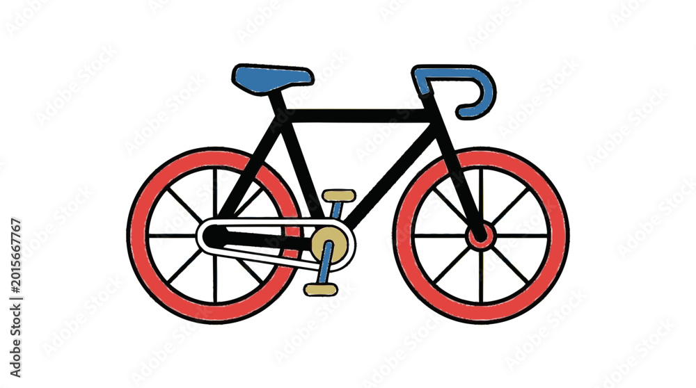Fototapeta premium Bicycle flat vector illustration cute cartoon icon design