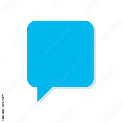 Canvas-taulu Flat Vector Square Speech Bubble with Thin Dark Border Line and Light Blue Fill