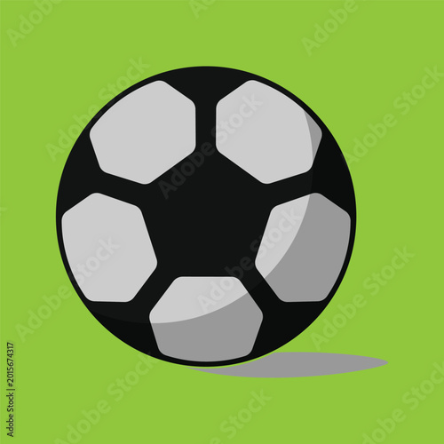 soccer ball icon with shadow on green background