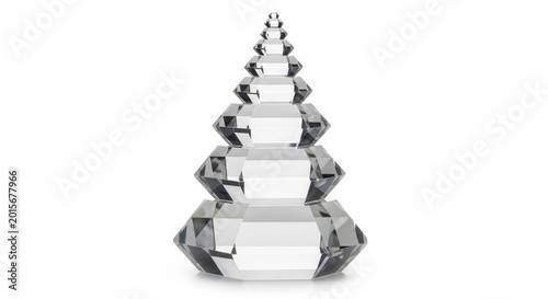 Elegant Crystal Christmas Tree Decoration on White Background