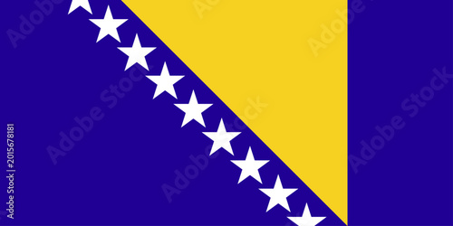 Flat vector illustration of the national flag of Bosnia and Herzegovina isolated on a white background for country symbol design.