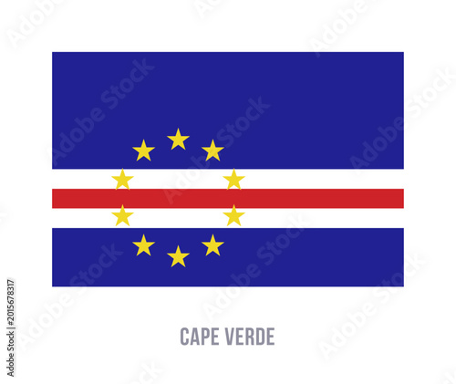 Free Download Flat vector illustration of the national flag of Cape Verde isolated on a white background for country symbol design. - GFXLoad