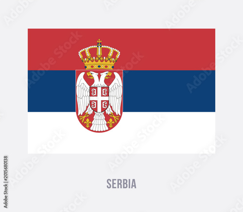 Free Download Flat vector illustration of the national flag of Serbia isolated on a white background for country symbol design. - GFXLoad
