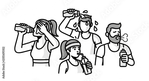 Fényképezés Athletes Hydrating After Intense Workout Session.