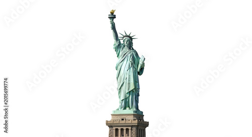 The Statue of Liberty stands tall on its pedestal in New York Harbor