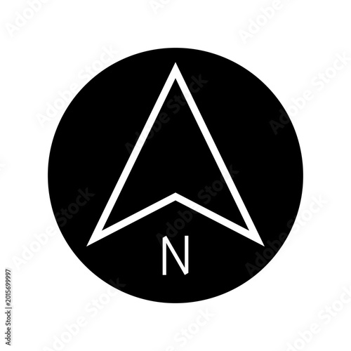 Free Download Architectural north arrow and compass navigation icon symbol on isolated white background - GFXLoad