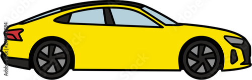 Foto Yellow Electric Car Illustration