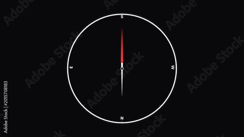 Modern minimalist compass animation illustrating navigation with sleek design and smooth motion for travel and exploration concepts