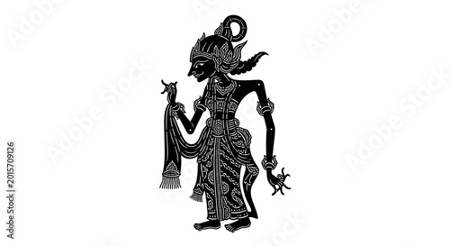 Fotografía Traditional Indonesian Wayang Kulit Shadow Puppet Silhouette