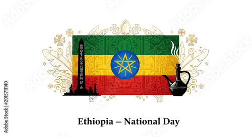 Ethiopian National Flag and Cultural Symbols.
