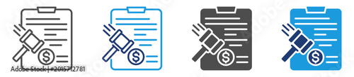 penalty document multi purpose icon set