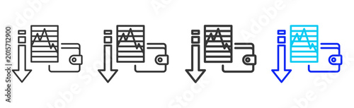 Tableau sur toile debt manager Icon Collection Creative Outline Style for Financial Planning Money