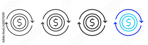 Bilde på lerret cash flow Icon Collection Creative Outline Style for Financial Planning Money Ma