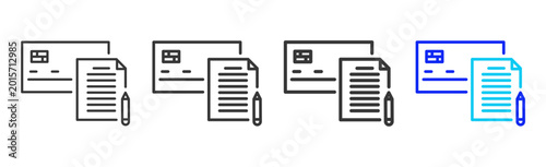Quadro em tela cash ledger Icon Collection Creative Outline Style for Financial Planning Money