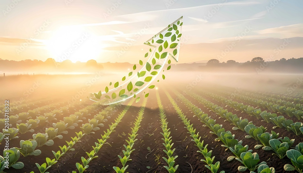 Fototapeta premium Modern farming business success featuring sustainable economy and organic agricultural development scene