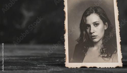 Vintage Sepia Portrait of a Woman, Faded and Burned