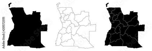 Cuadro en lienzo Angola vector map in white background