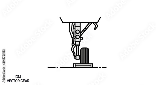 Slika na platnu Airplane Nose Landing Gear Line Art Illustration