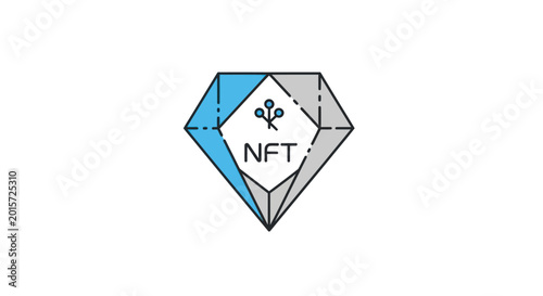 Foto NFT Diamond Icon - Digital Art, Cryptocurrency, Blockchain Technology, Unique As