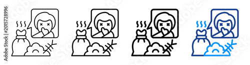 Foto Stink Icon Different Style Outline Collection Set
