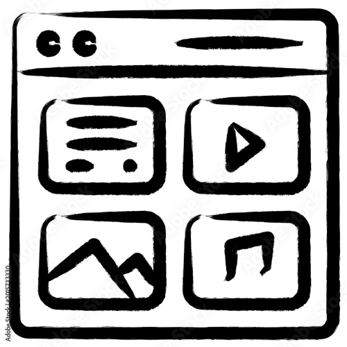 Hand Drawn Website Interface and UI Wireframe Design Icon