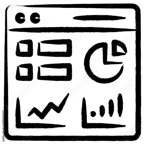 Hand Drawn Business Analytics Dashboard and Performance Report Icon