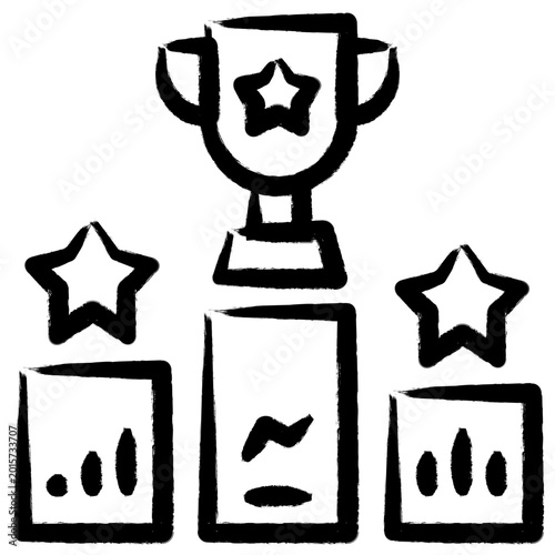 Hand Drawn Success Ranking and Achievement Leaderboard Icon