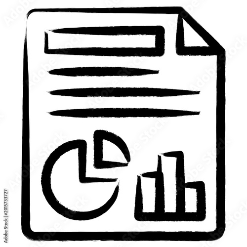 Hand Drawn Business Document and Data Statistics File Icon