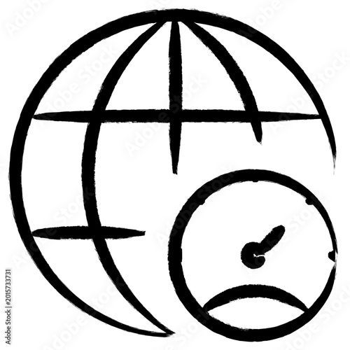 Hand Drawn Website Speed and Global Performance Metric Icon