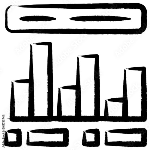 Hand Drawn Business Growth Statistics and Progress Chart Icon