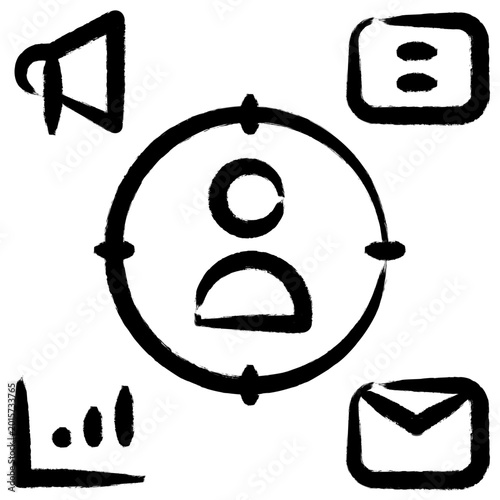 Hand Drawn Marketing Target Audience and User Persona Icon