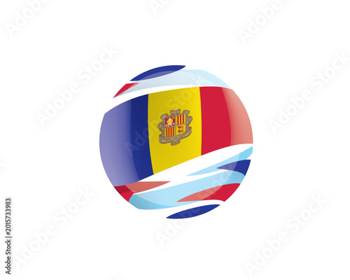 Free Download The Andorra flag in an abstract sphere - GFXLoad