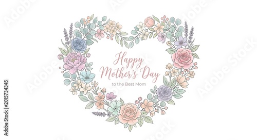 Mother’s Day Floral Heart Minimal Vector Design