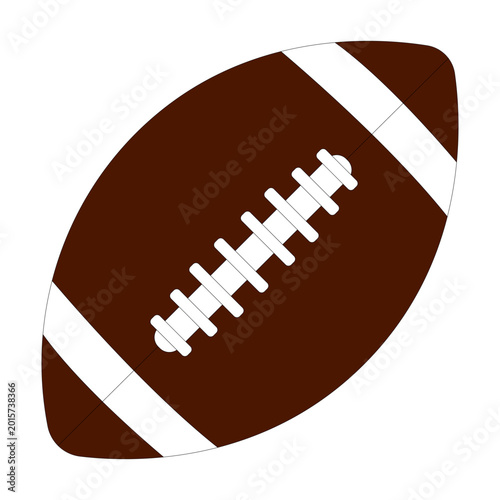 An oval-shaped brown American football with white laces and grip texture.
