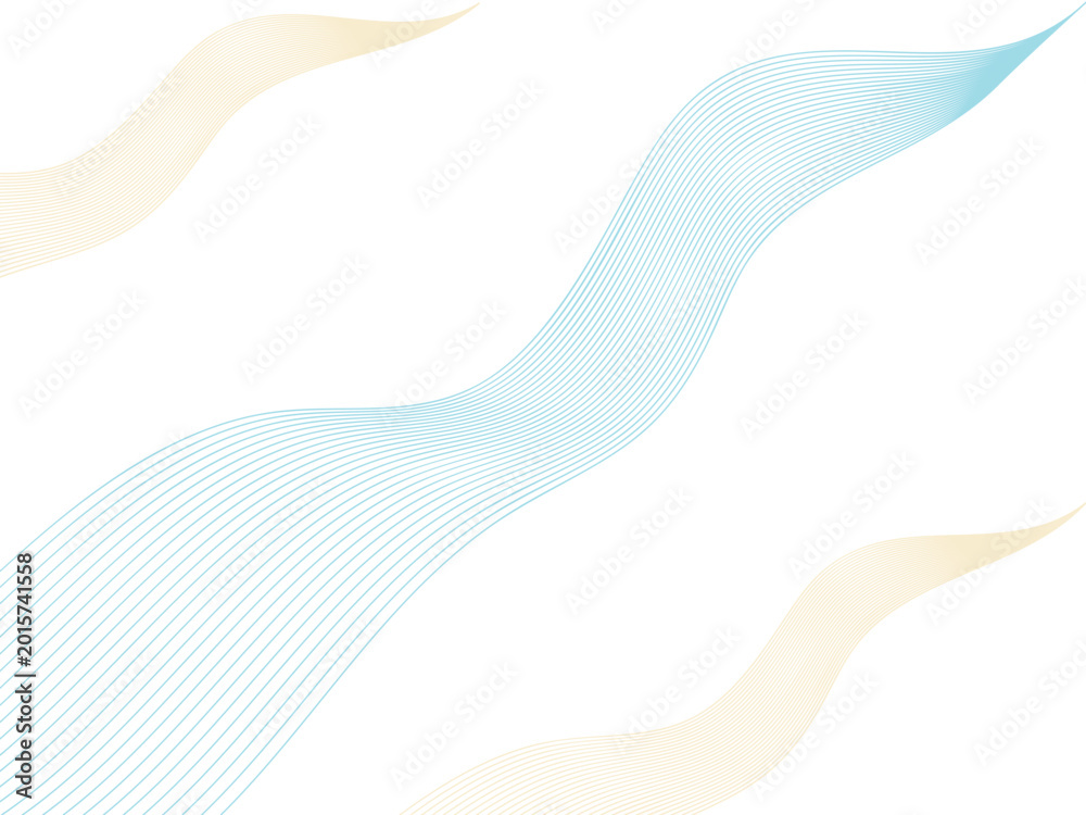 Fototapeta premium Abstract flowing lines vector background, dynamic light blue and beige wave patterns, modern graphic design element for digital art and web banners