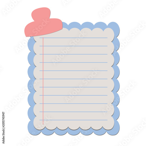 Cute Sticky Notes and Torn Paper Illustration with Paperclips