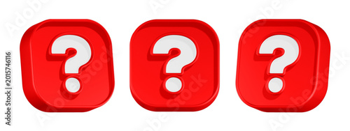 Tableau sur toile 3D question mark icons often used to represent doubt, curiosity, or a FAQ sectio