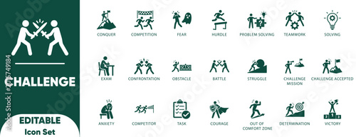 Bilde på lerret Challenge icon set